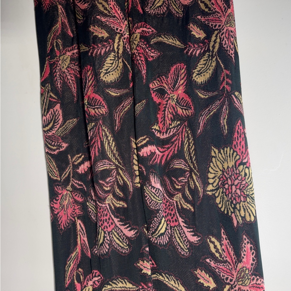Scotch & Soda Bamboo Beach Floral-Jacquard Wide-Leg Pants Size XL - Picture 8 of 14